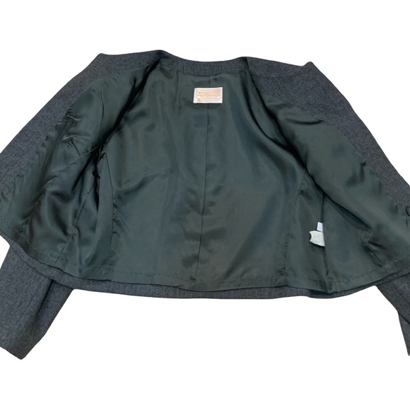 Pendleton Vintage 100% Virgin Wool hidden Button Blazer Gray Womens 18 USA made - Picture 4 of 8